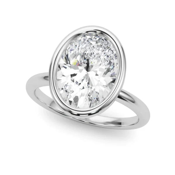 Solitaire Bezel Set Oval Engagement Ring