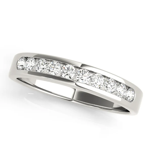Round Channel Set Wedding Band