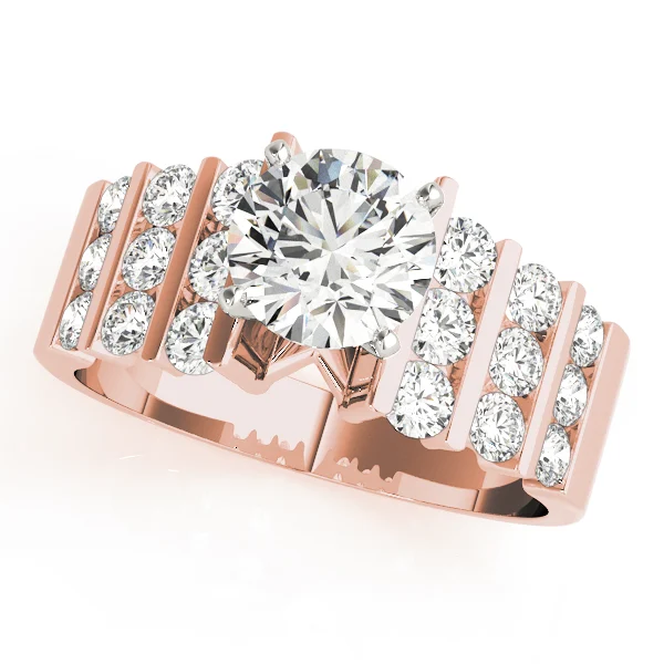 Multirow Channel Set Peg Head Engagement Ring - Image 7