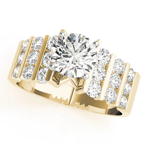 Multirow Channel Set Peg Head Engagement Ring - Image 4