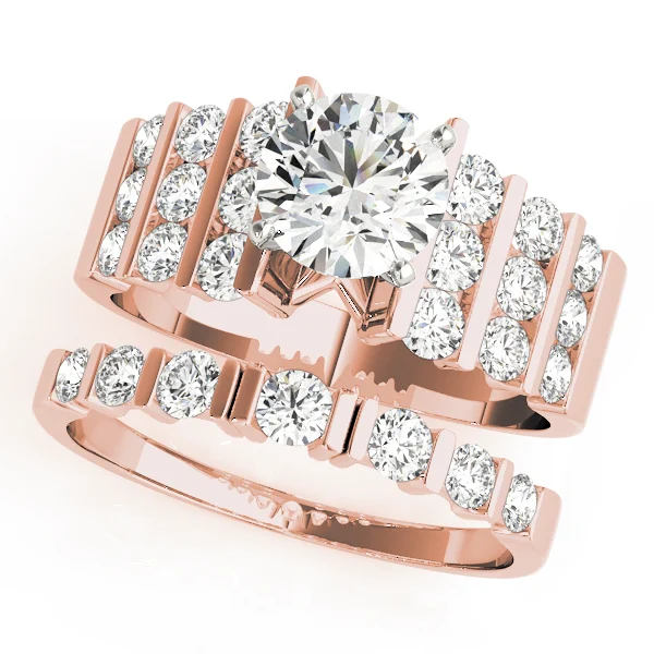 Multirow Channel Set Peg Head Engagement Ring - Image 9