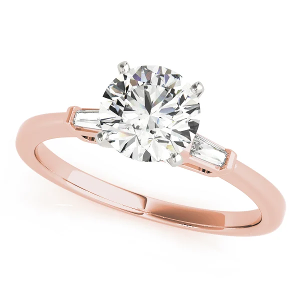 3-Stone Tapered Baguette Peg Head Engagement Ring - Image 7