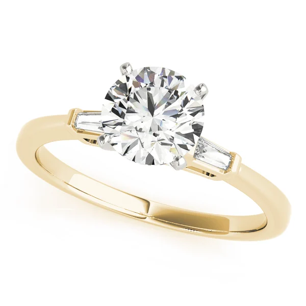 3-Stone Tapered Baguette Peg Head Engagement Ring - Image 4