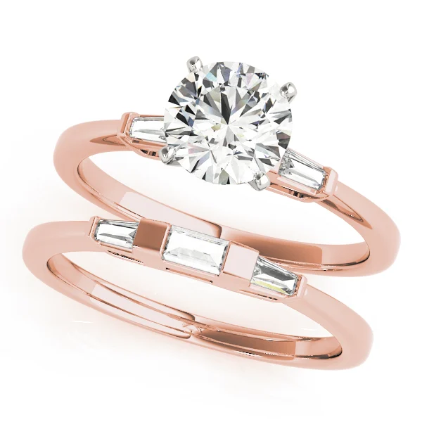 3-Stone Tapered Baguette Peg Head Engagement Ring - Image 9