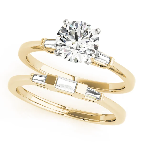 3-Stone Tapered Baguette Peg Head Engagement Ring - Image 6