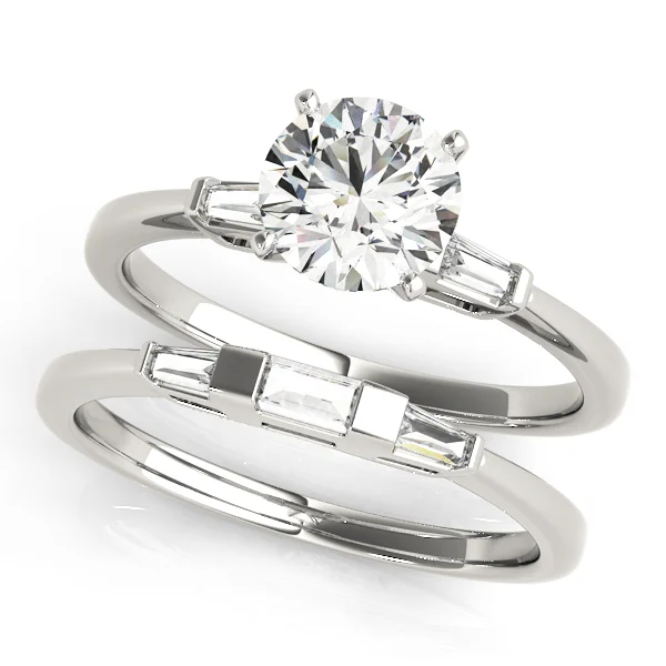 3-Stone Tapered Baguette Peg Head Engagement Ring - Image 3