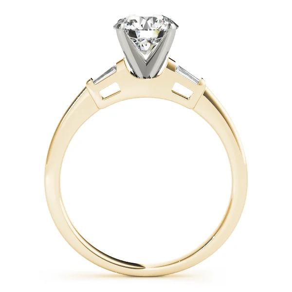 3-Stone Tapered Baguette Peg Head Engagement Ring - Image 5
