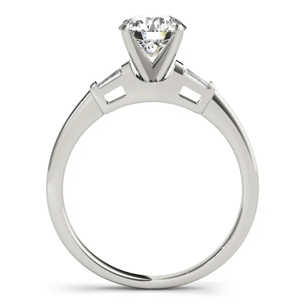 3-Stone Tapered Baguette Peg Head Engagement Ring - Image 2