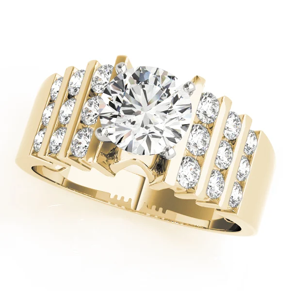 Multirow Channel Set Peg Head Engagement Ring - Image 4