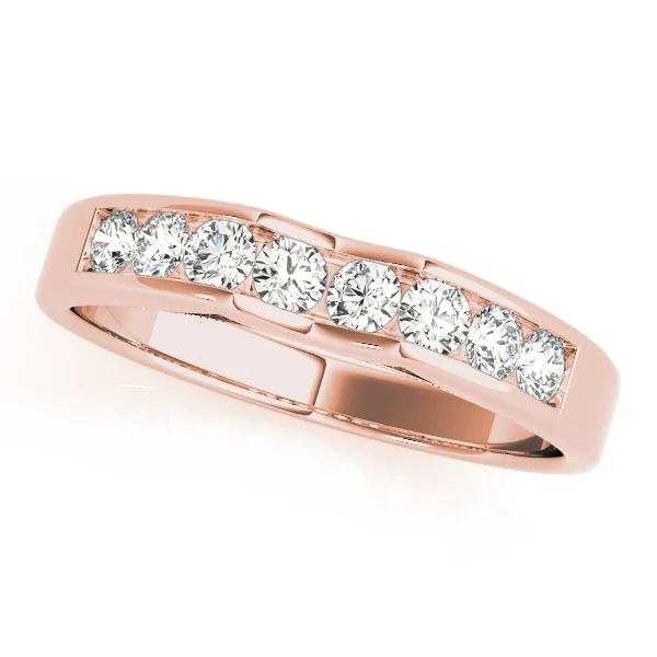 Channel Set Curved Wedding Bands - Image 5