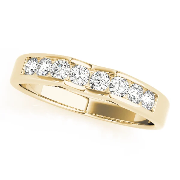 Channel Set Curved Wedding Bands - Image 3