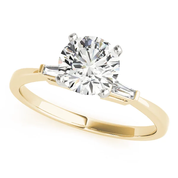 3-Stone Tapered Baguette Peg Head Engagement Ring - Image 4