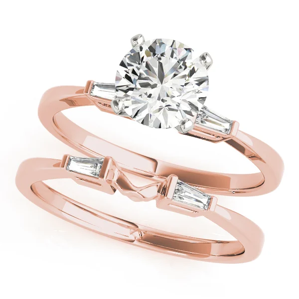 3-Stone Tapered Baguette Peg Head Engagement Ring - Image 9