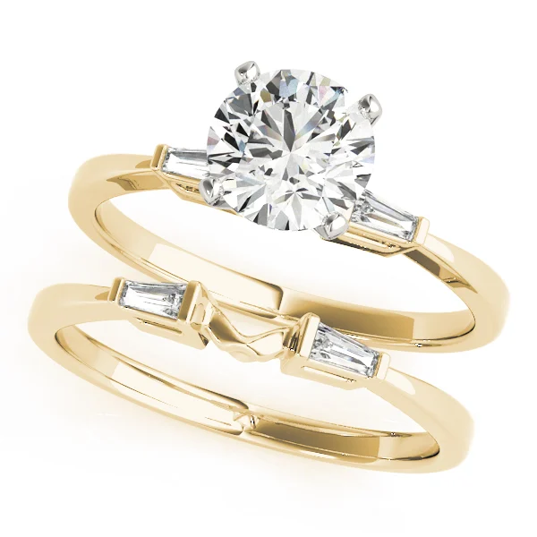 3-Stone Tapered Baguette Peg Head Engagement Ring - Image 6
