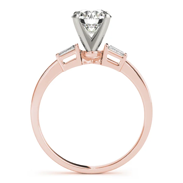 3-Stone Tapered Baguette Peg Head Engagement Ring - Image 8