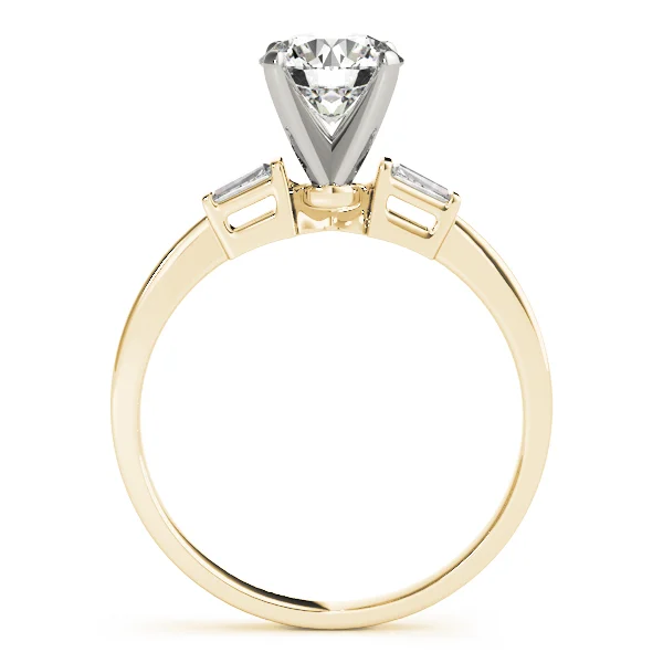 3-Stone Tapered Baguette Peg Head Engagement Ring - Image 5