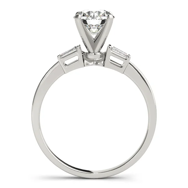 3-Stone Tapered Baguette Peg Head Engagement Ring - Image 2