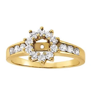 Halo Peg Head Engagement Ring