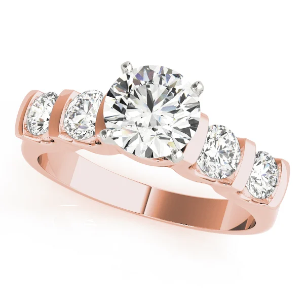 Single Row Bar Set Peg Head Engagement Ring - Image 7