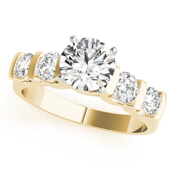 Single Row Bar Set Peg Head Engagement Ring - Image 4