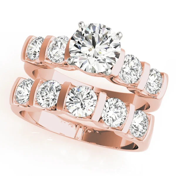 Single Row Bar Set Peg Head Engagement Ring - Image 9