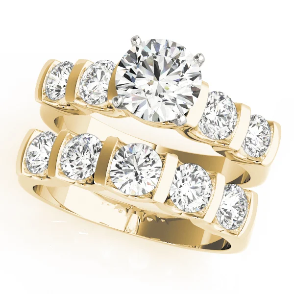 Single Row Bar Set Peg Head Engagement Ring - Image 6