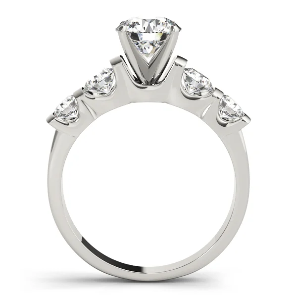 Single Row Bar Set Peg Head Engagement Ring - Image 2