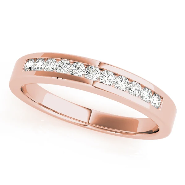 Single Row Channel Set Wedding Band - Image 5