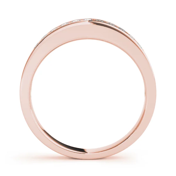 Single Row Channel Set Wedding Band - Image 6