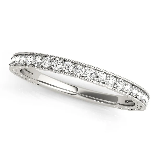 Channel Set Milgrain Wedding Bands
