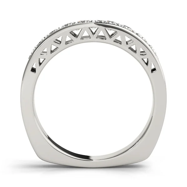 Single Row Prong In Channel Wedding Ring - Image 2