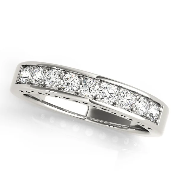 Single Row Prong In Channel Wedding Ring