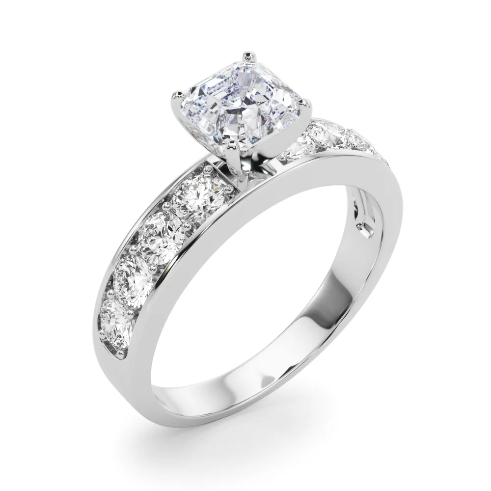 Single Row Channel Set Engagement Ring - Image 100