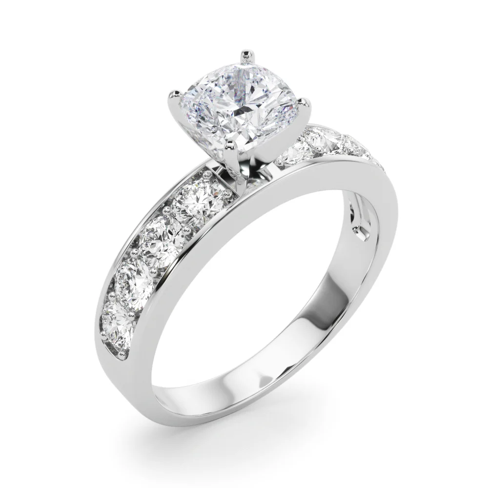 Single Row Channel Set Engagement Ring - Image 52