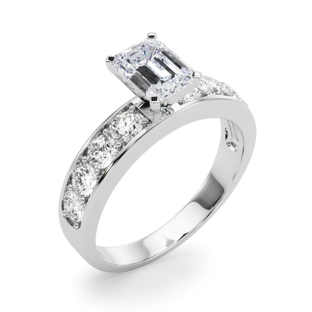 Single Row Channel Set Engagement Ring - Image 16