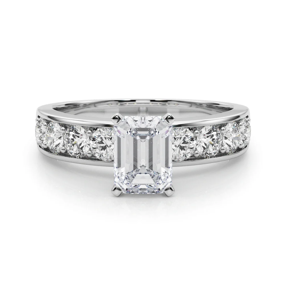 Single Row Channel Set Engagement Ring - Image 15