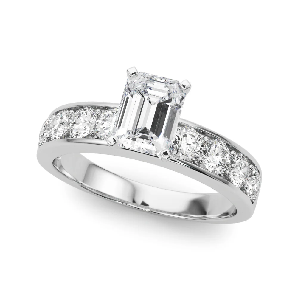 Single Row Channel Set Engagement Ring - Image 13