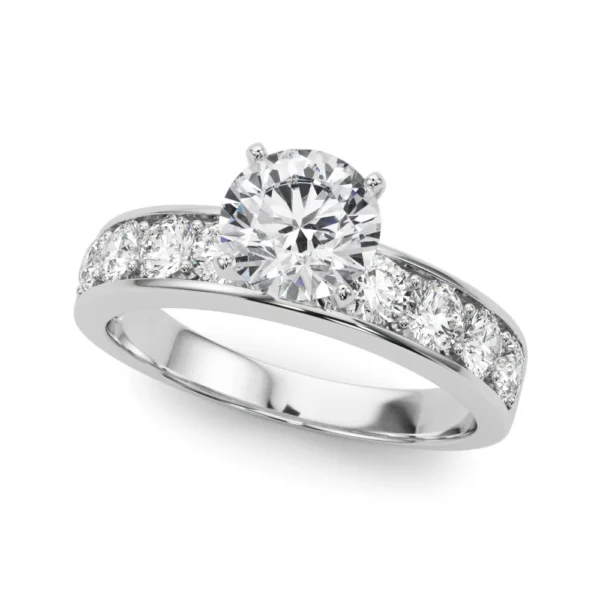 Single Row Channel Set Engagement Ring
