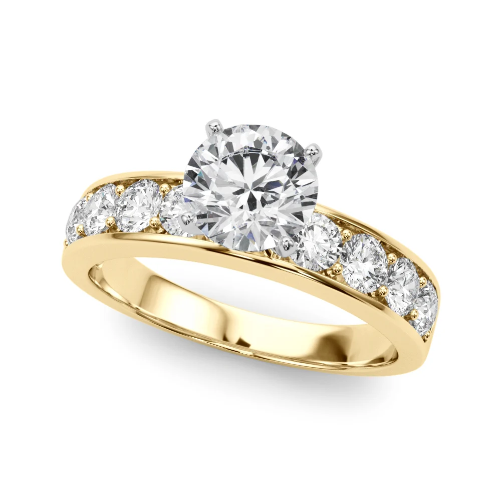 Single Row Channel Set Engagement Ring - Image 5