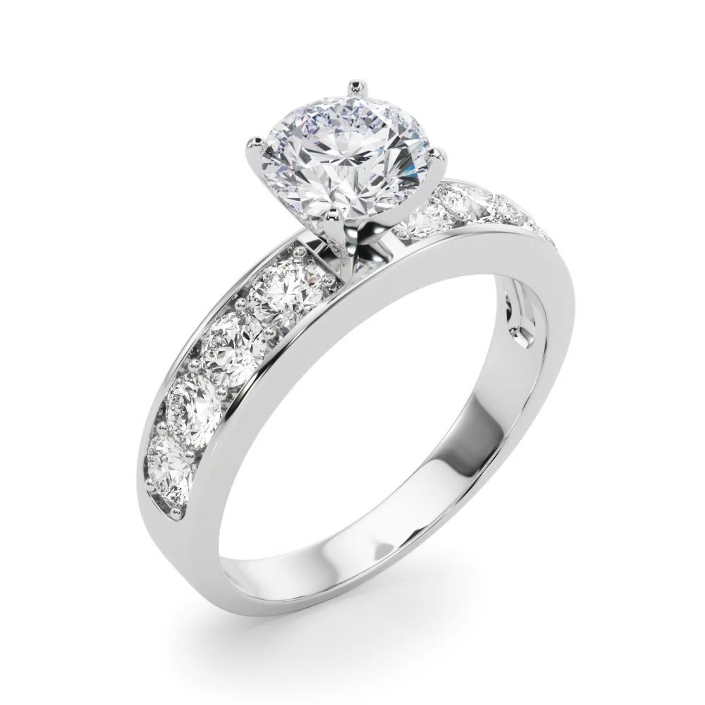 Single Row Channel Set Engagement Ring - Image 4