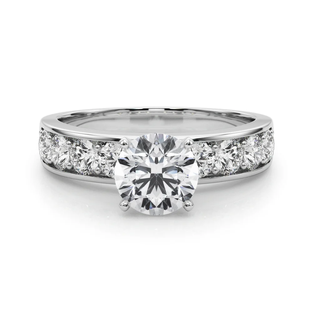 Single Row Channel Set Engagement Ring - Image 3