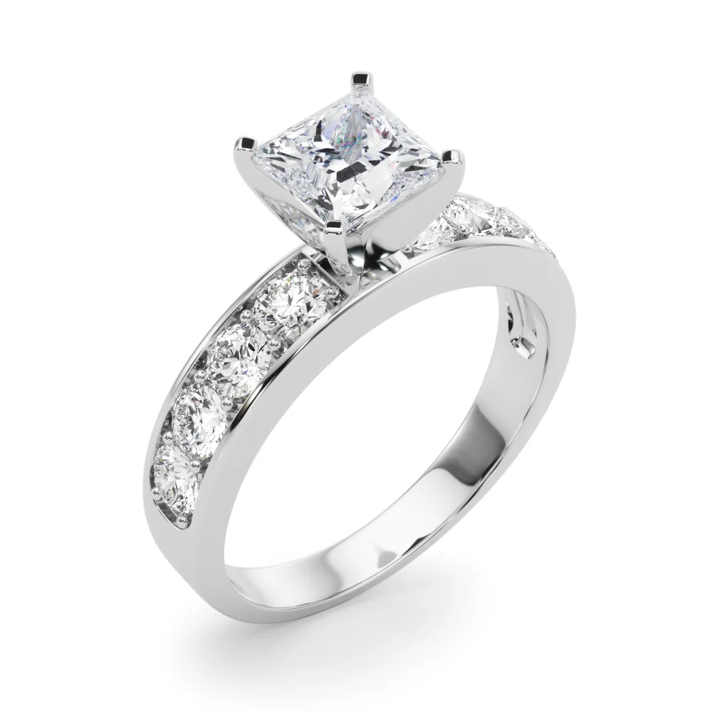 Single Row Channel Set Engagement Ring - Image 64