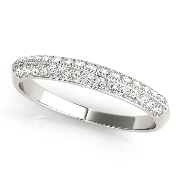 Double Row Pavé Wedding Band