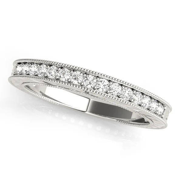 Channel Set Filigree Wedding Band