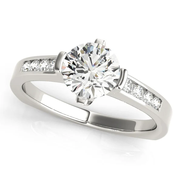 Channel Set Single Row Engagement Ring