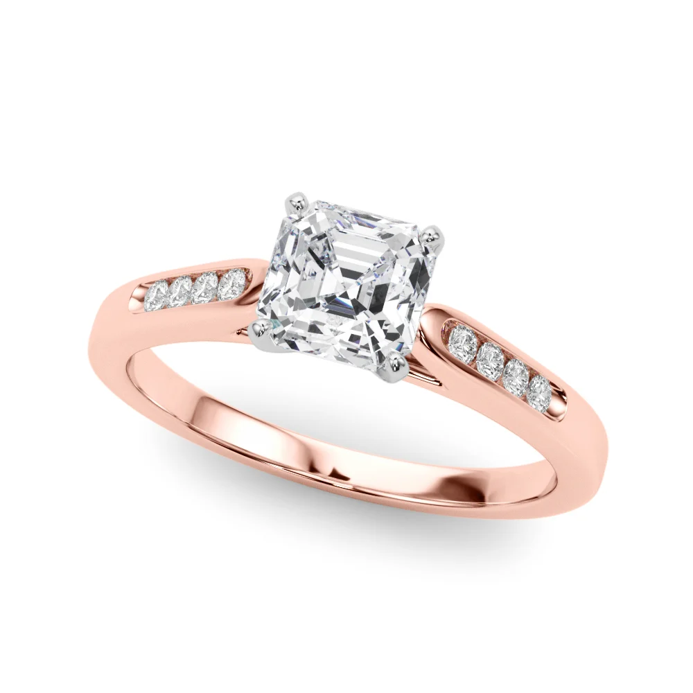 Channel Set Single Row Cathedral Engagement Ring - Image 105