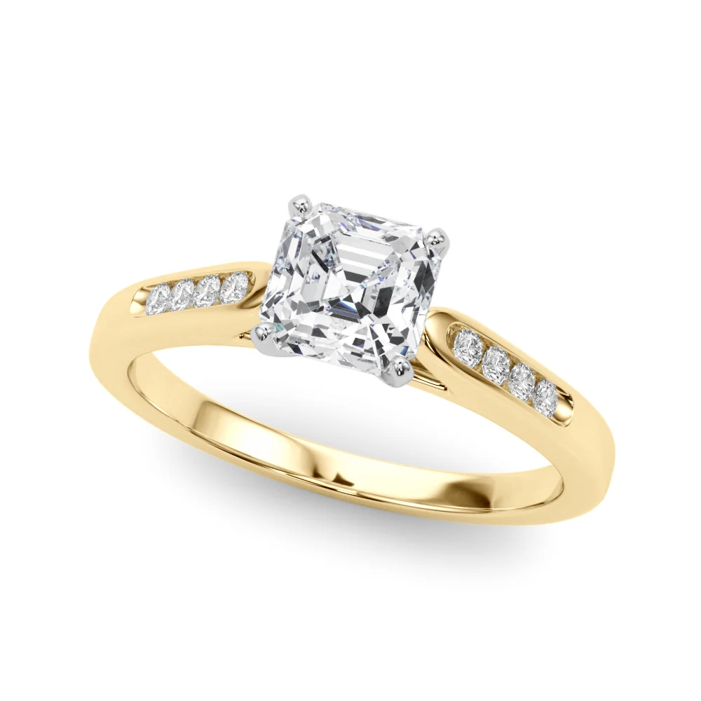 Channel Set Single Row Cathedral Engagement Ring - Image 101