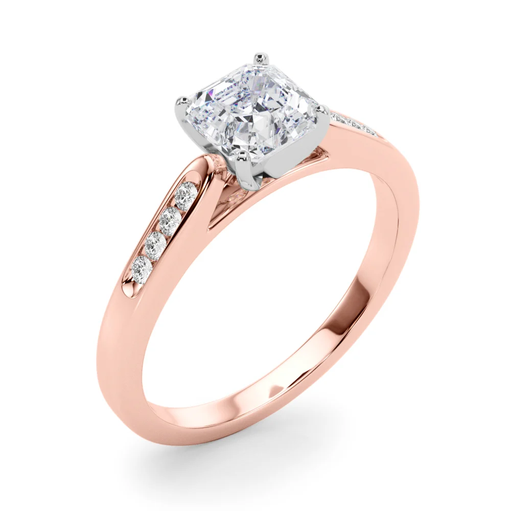 Channel Set Single Row Cathedral Engagement Ring - Image 108