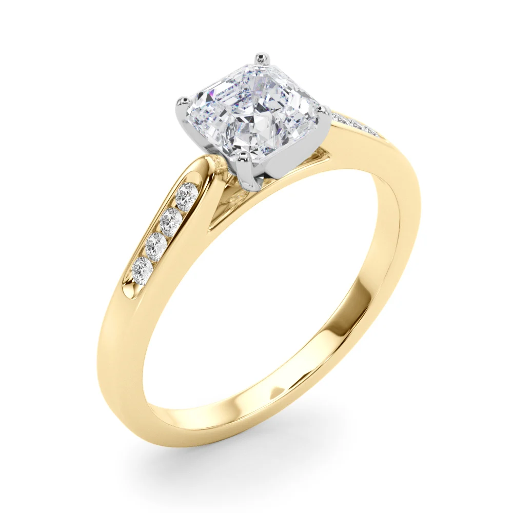 Channel Set Single Row Cathedral Engagement Ring - Image 104