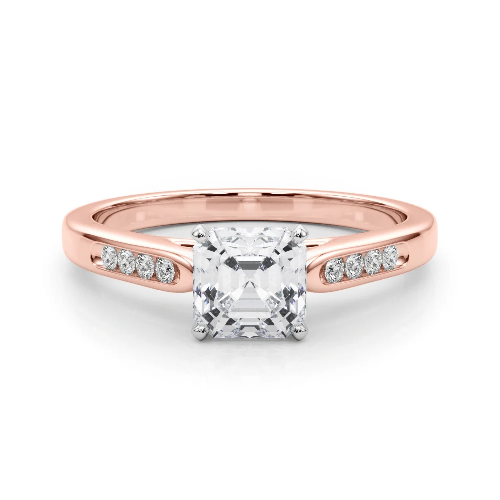 Channel Set Single Row Cathedral Engagement Ring - Image 107